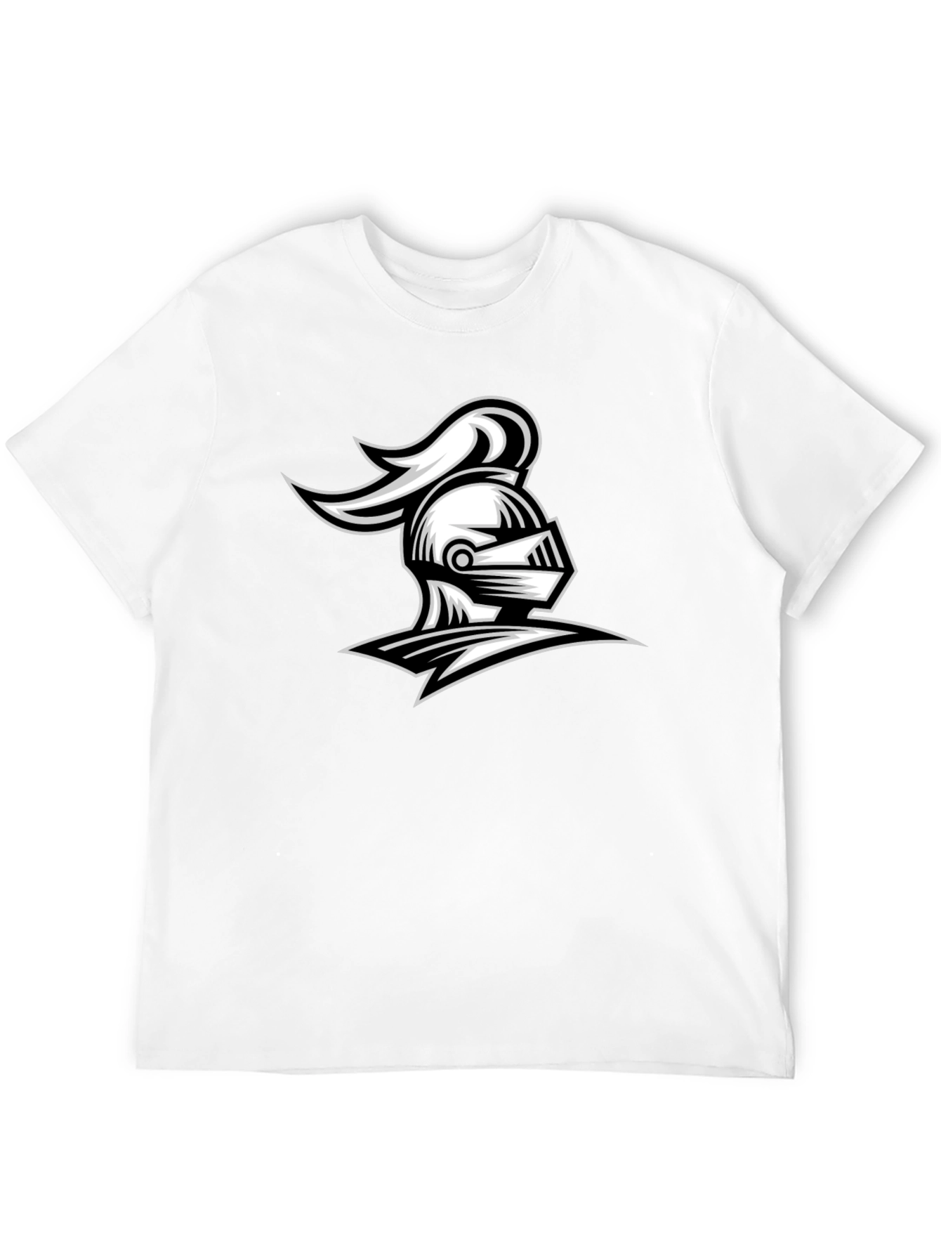 Knight Helmet Graphic Tee - Black Cotton