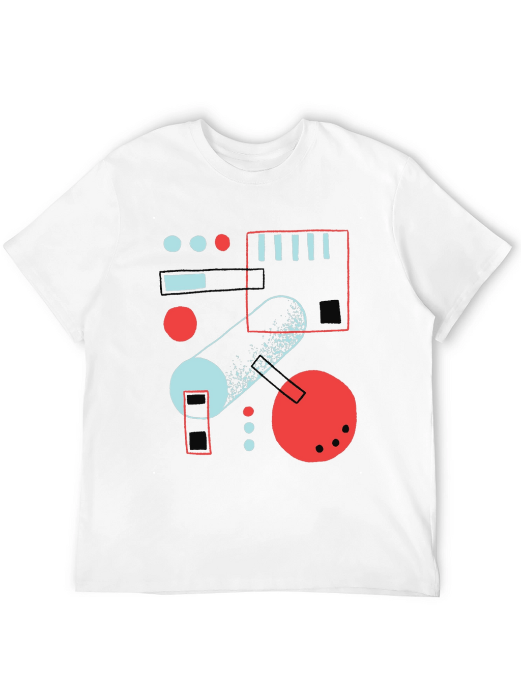 Abstract Geometric Graphic Print Black T-Shirt