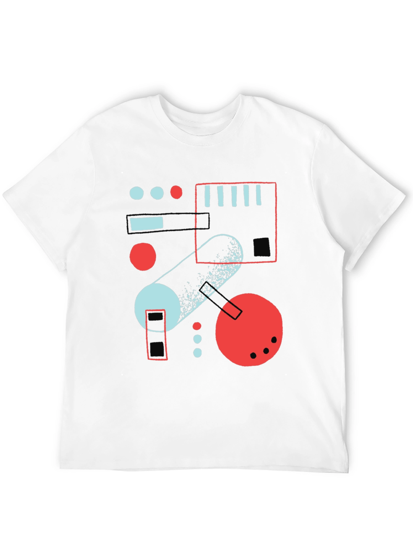 Abstract Geometric Graphic Print Black T-Shirt