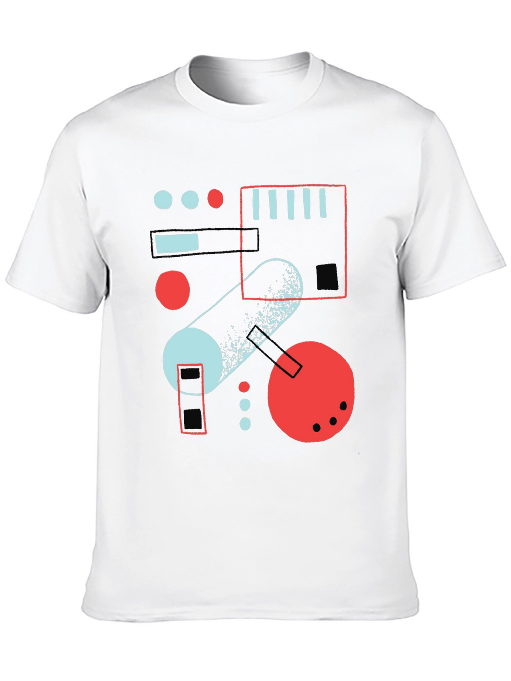 Abstract Geometric Graphic Print Black T-Shirt