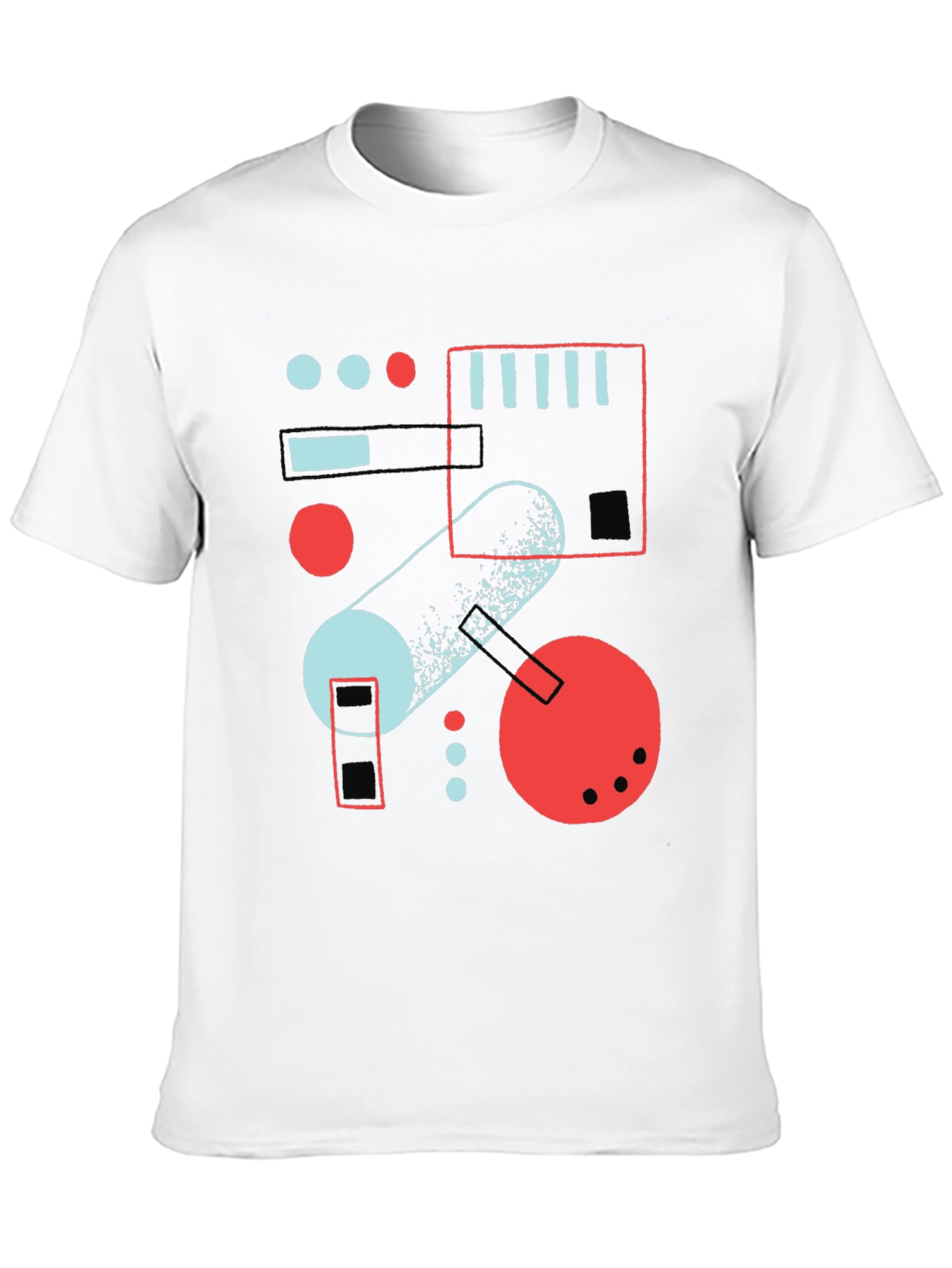 Abstract Geometric Graphic Print Black T-Shirt