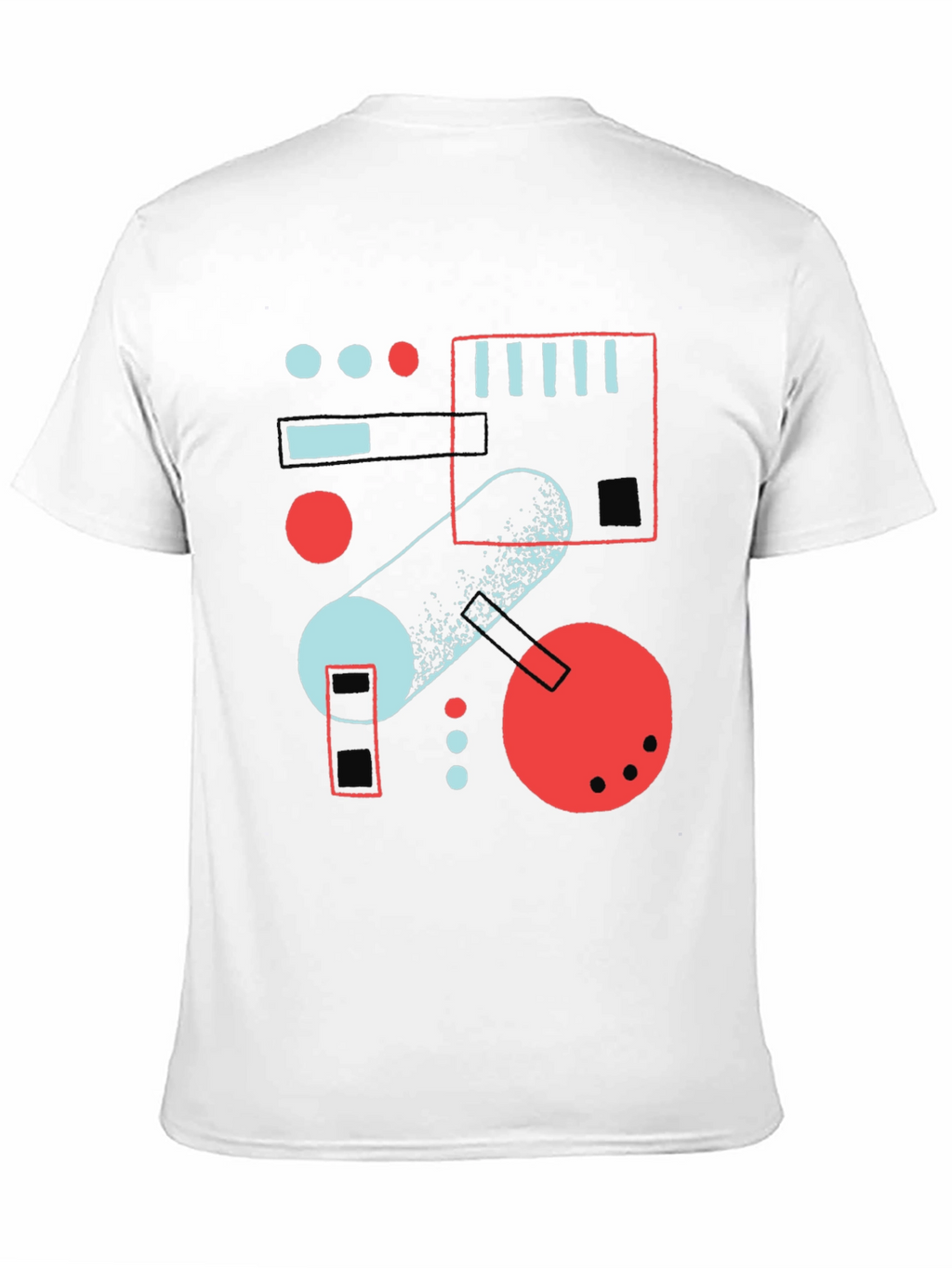 Abstract Geometric Graphic Print Black T-Shirt