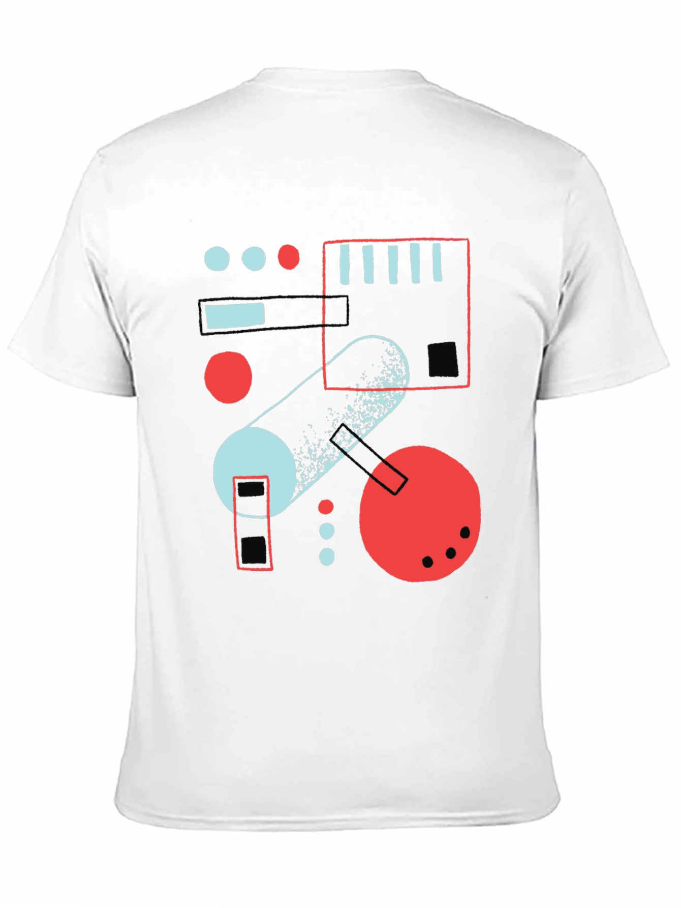 Abstract Geometric Graphic Print Black T-Shirt