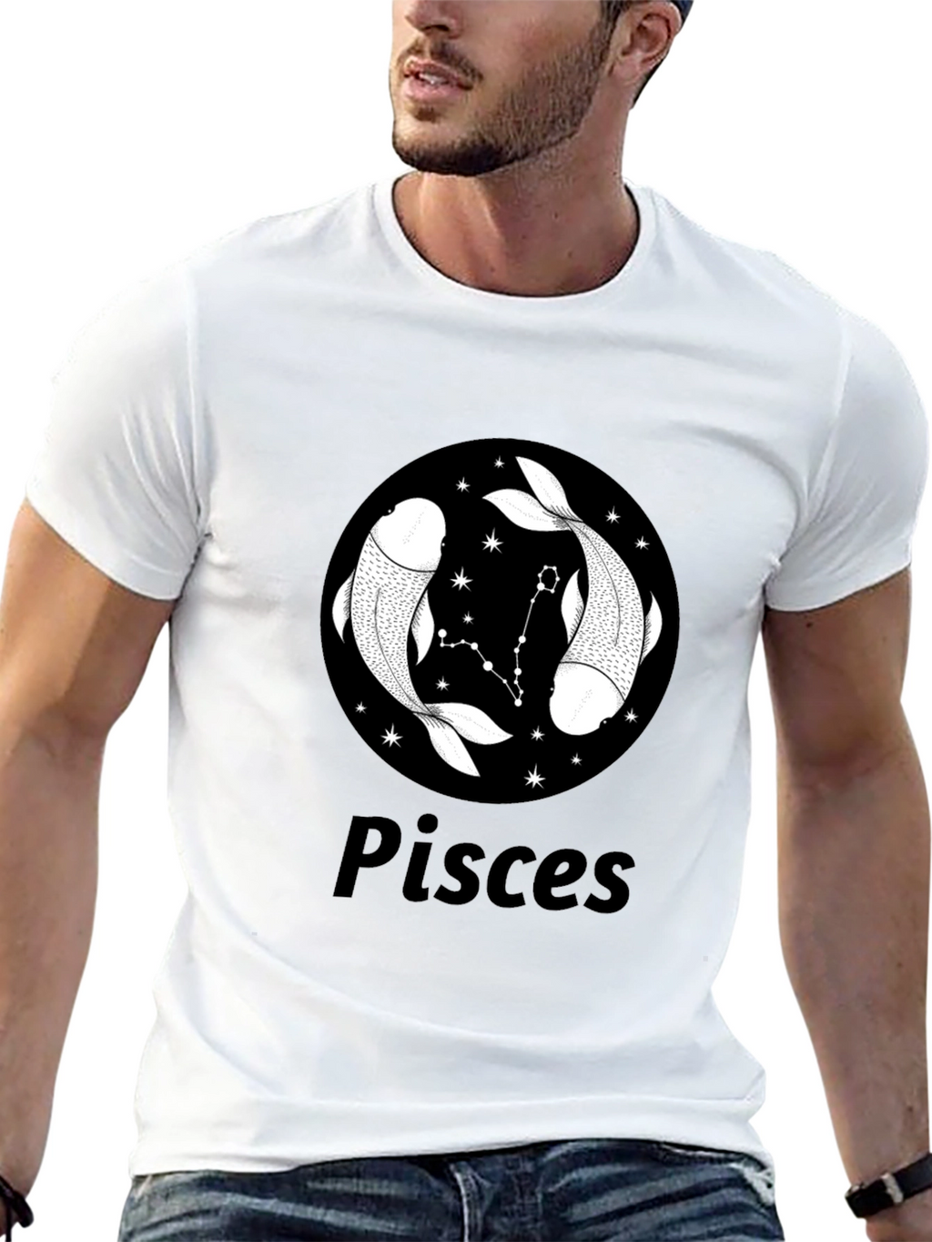 Pisces Zodiac T-Shirt - Black Graphic Tee