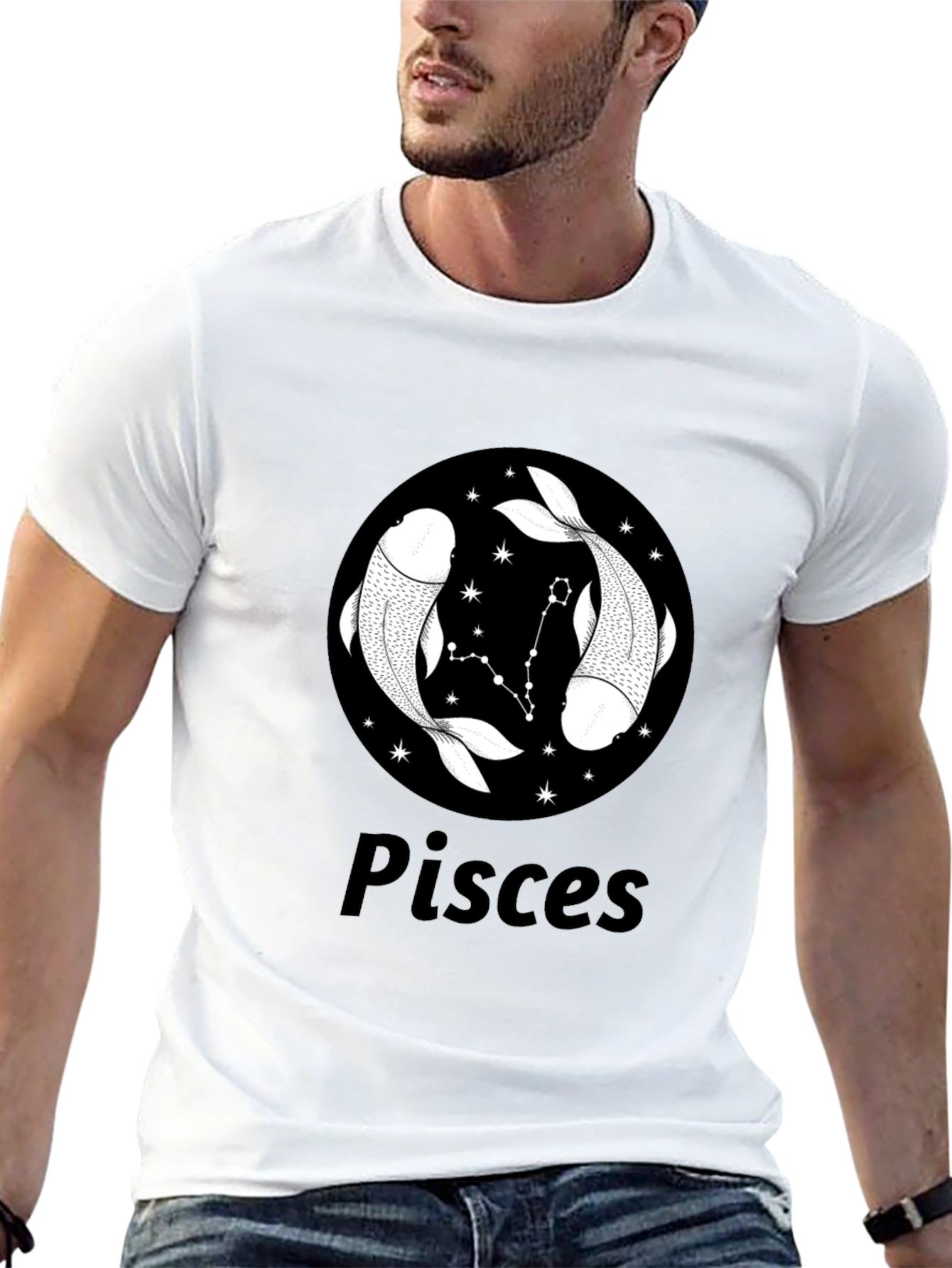 Pisces Zodiac T-Shirt - Black Graphic Tee