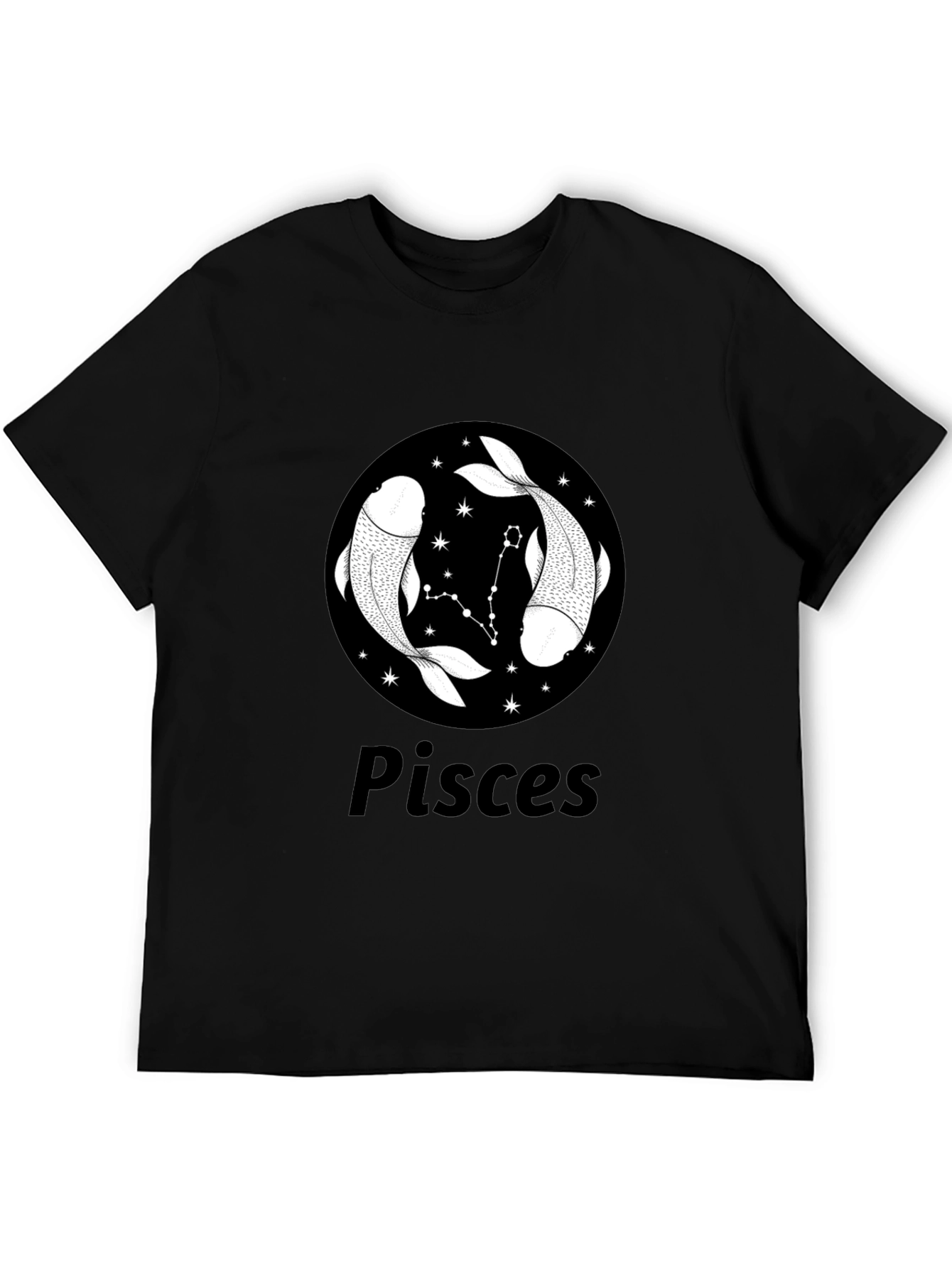 Pisces Zodiac T-Shirt - Black Graphic Tee