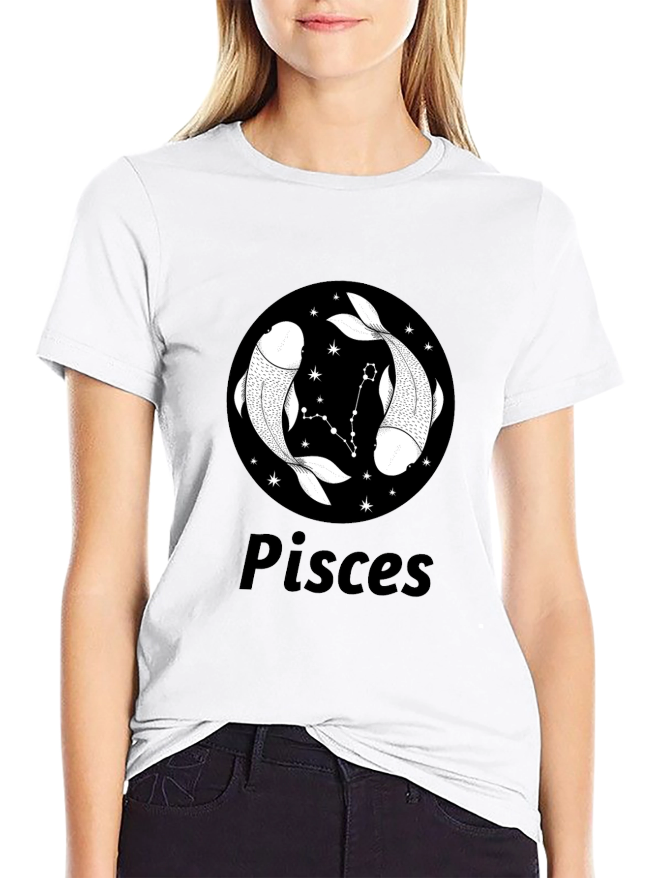 Pisces Zodiac T-Shirt - Black Graphic Tee