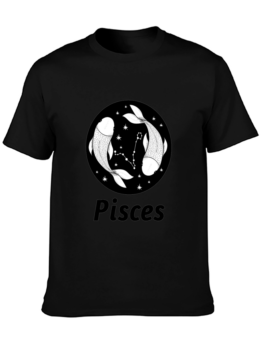 Pisces Zodiac T-Shirt - Black Graphic Tee