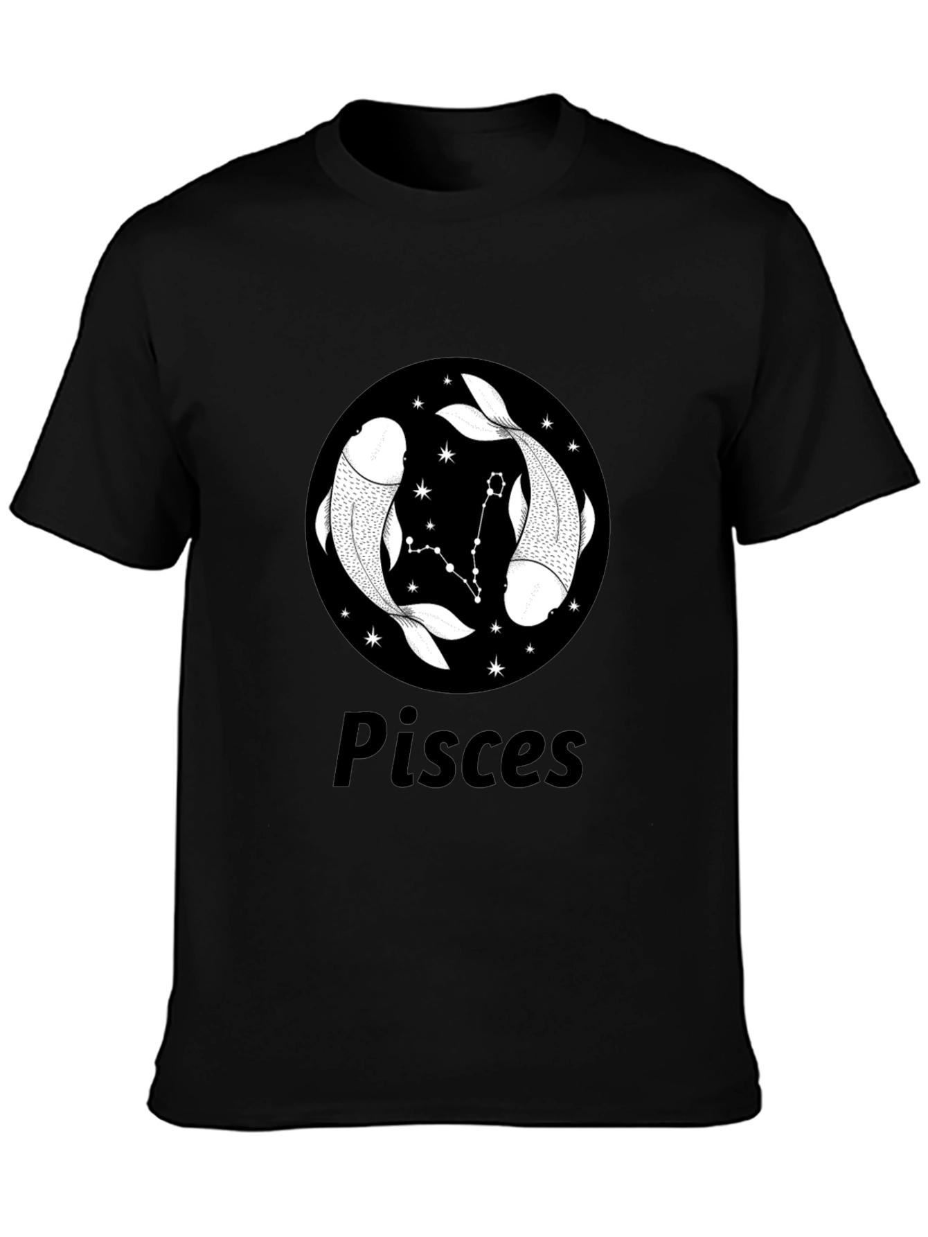 Pisces Zodiac T-Shirt - Black Graphic Tee