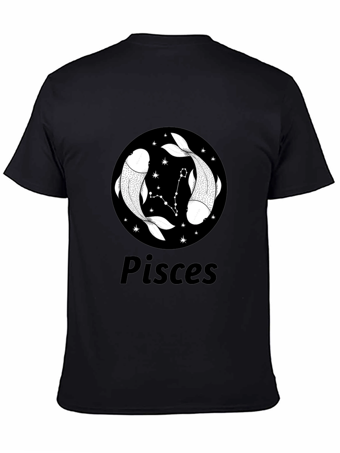 Pisces Zodiac T-Shirt - Black Graphic Tee