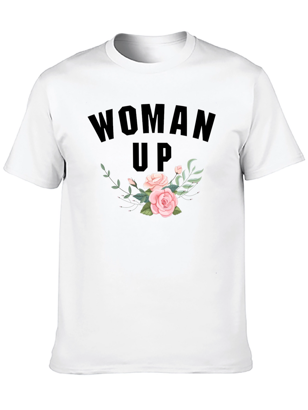 Woman Up Floral Graphic Tee - Empowering Fashion