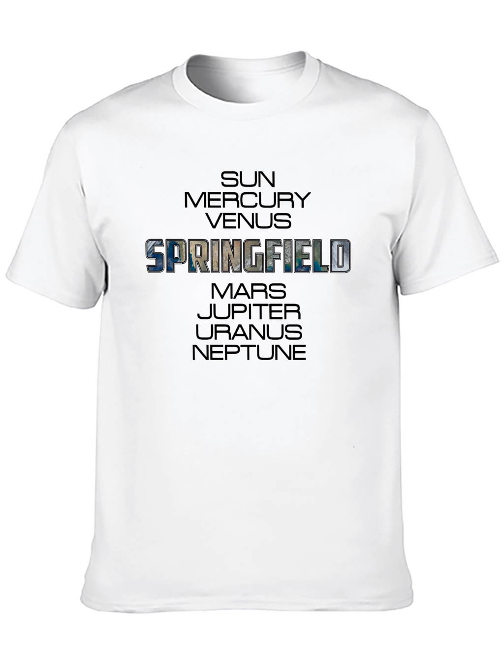 Springfield Planets Graphic Black T-Shirt