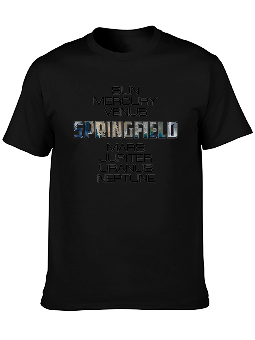 Springfield Planets Graphic Black T-Shirt
