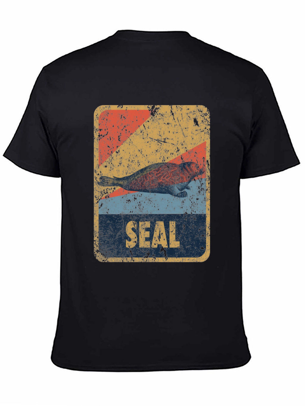 Retro Seal Graphic T-Shirt - Distressed Design