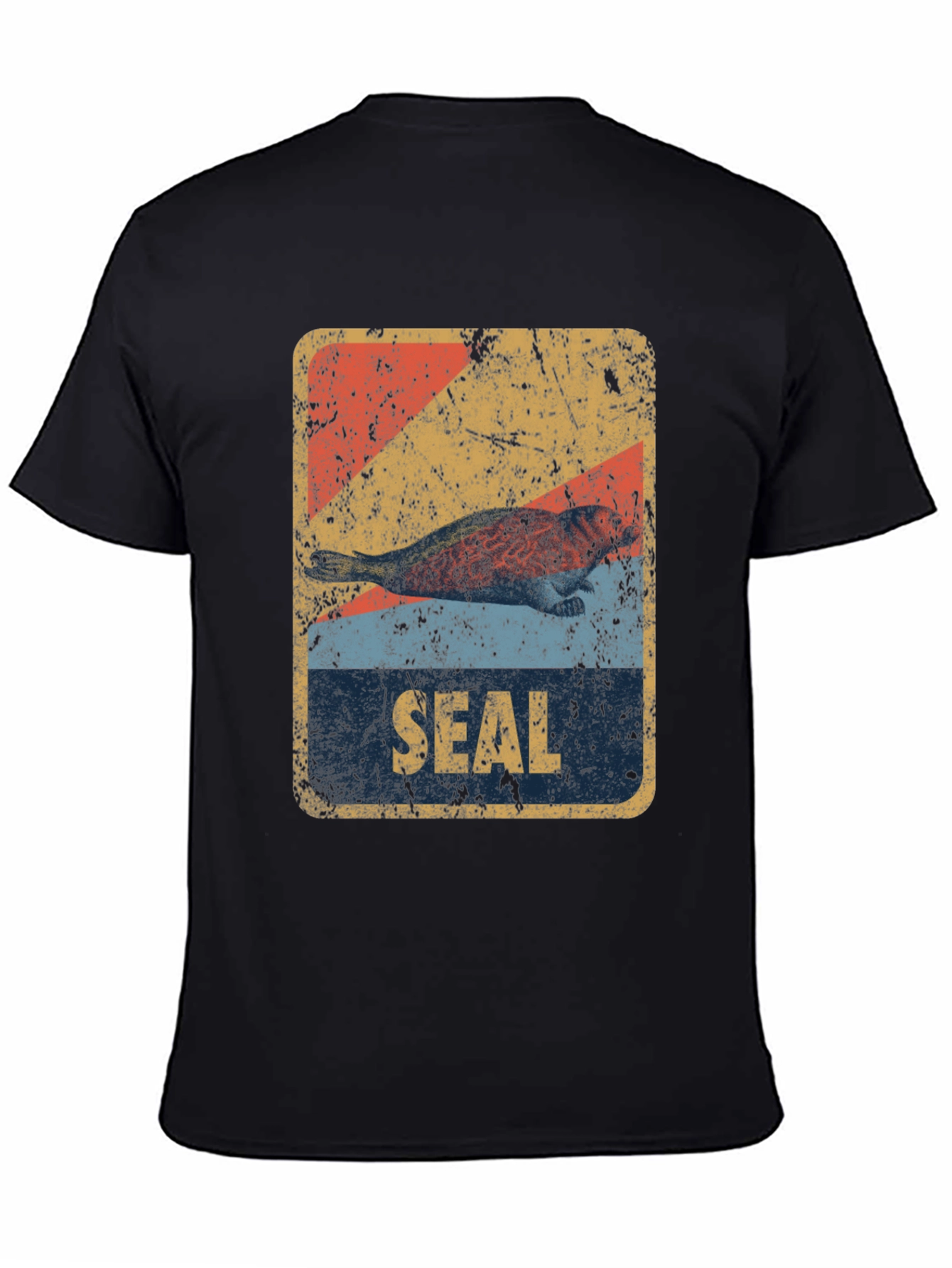 Retro Seal Graphic T-Shirt - Distressed Design