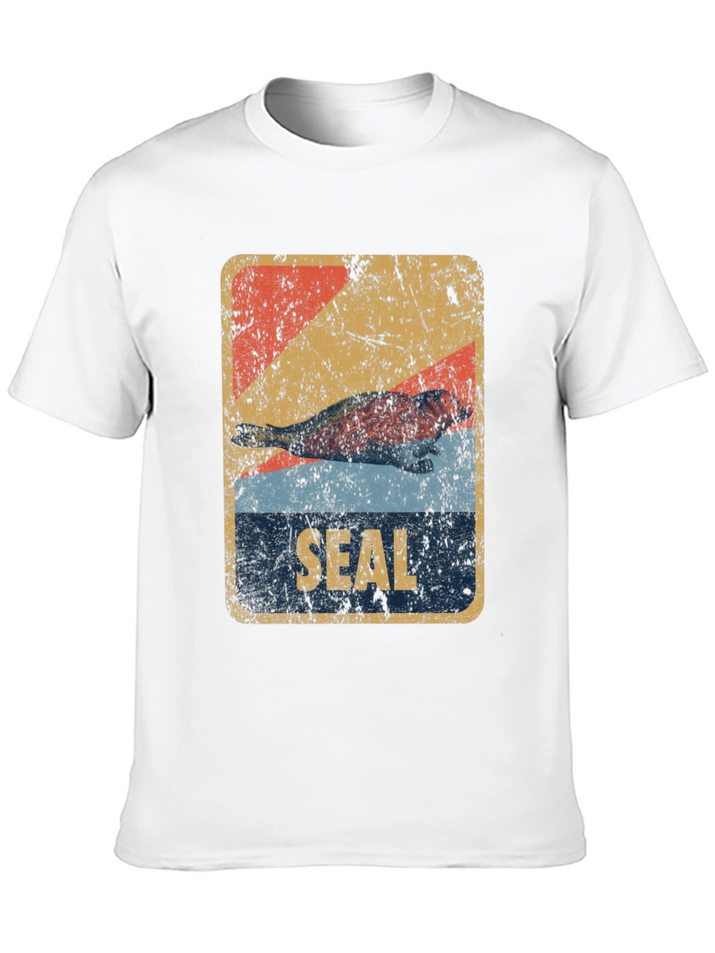 Retro Seal Graphic T-Shirt - Distressed Design