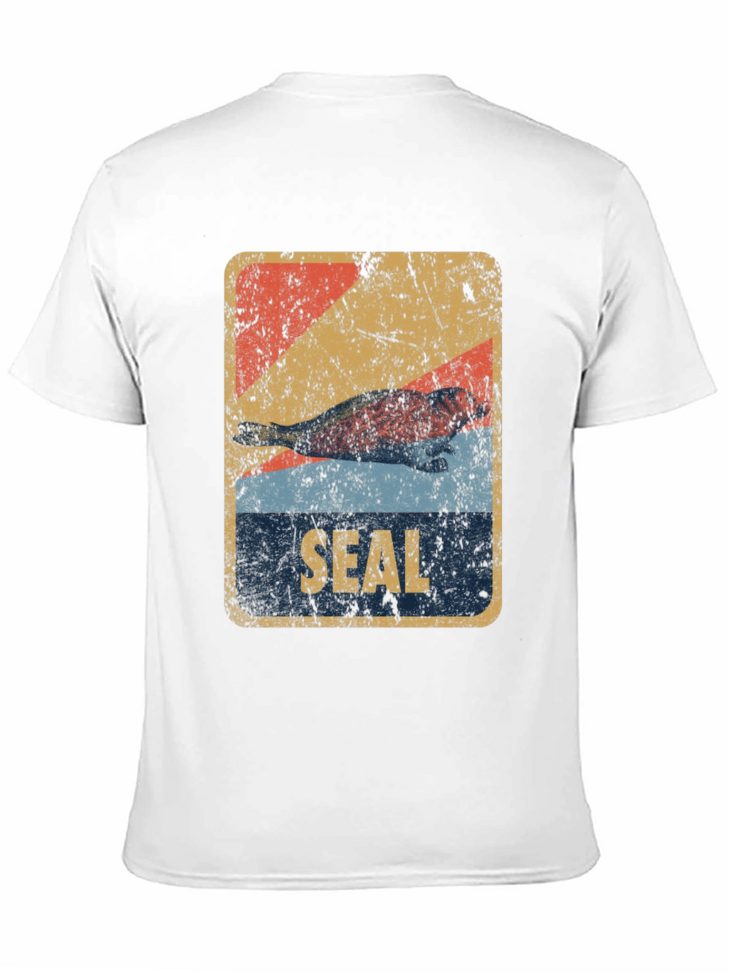 Retro Seal Graphic T-Shirt - Distressed Design