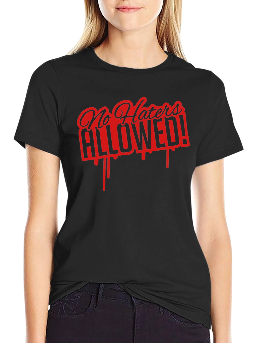 No Haters Allowed Graphic Tee - Black