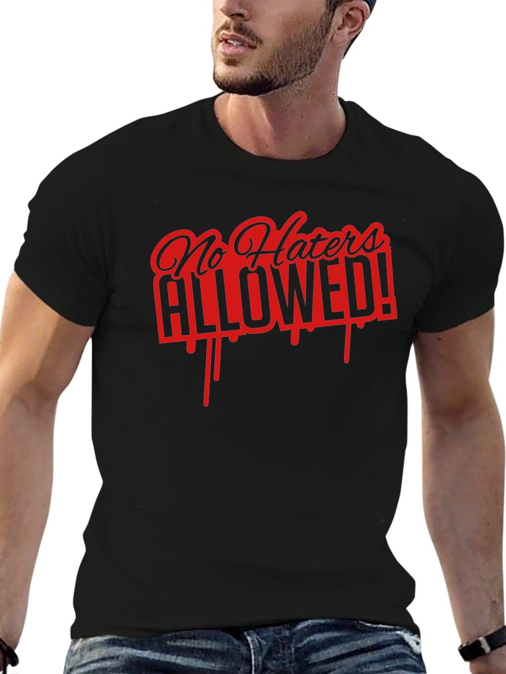 No Haters Allowed Graphic Tee - Black