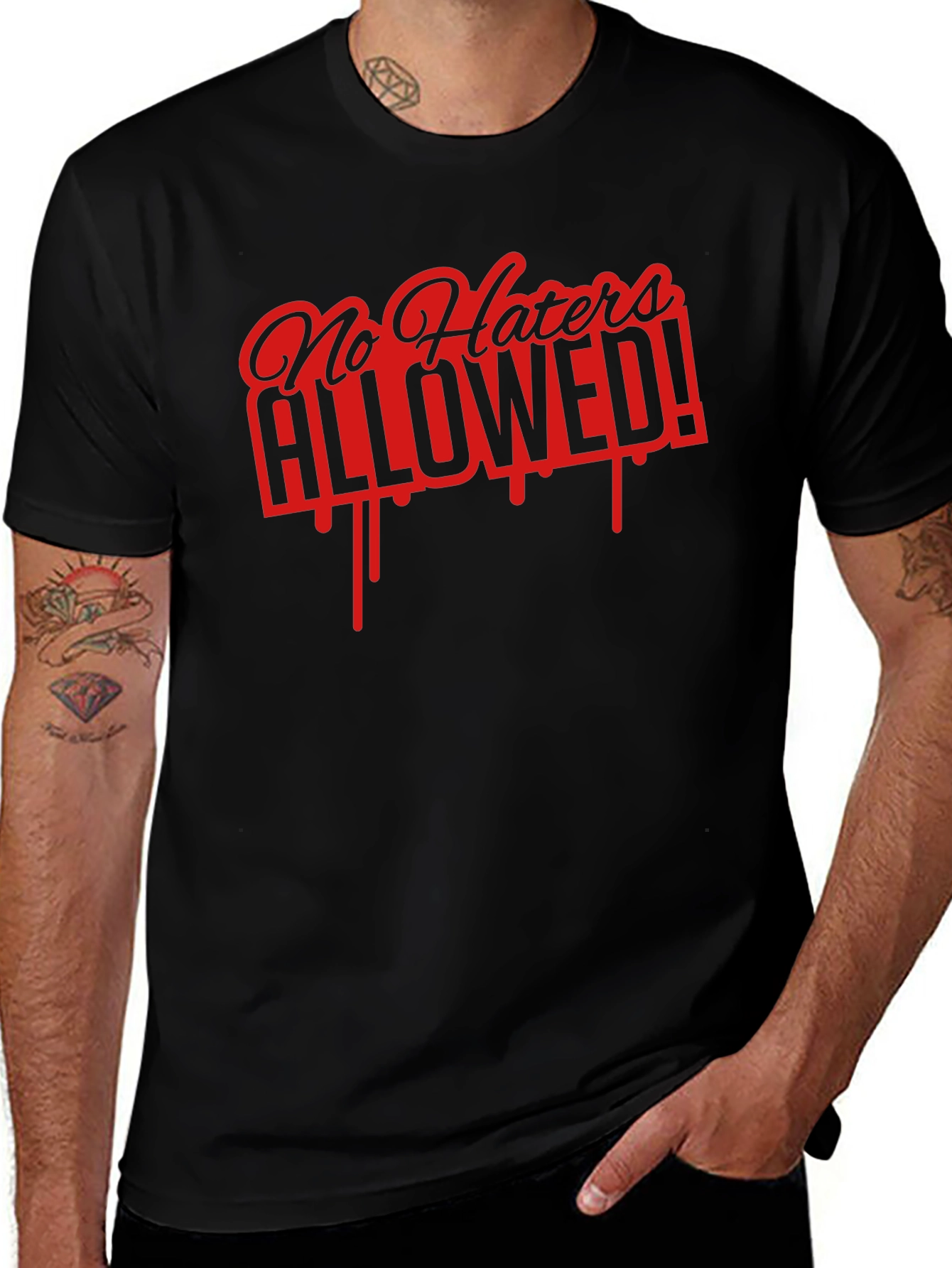 No Haters Allowed Graphic Tee - Black