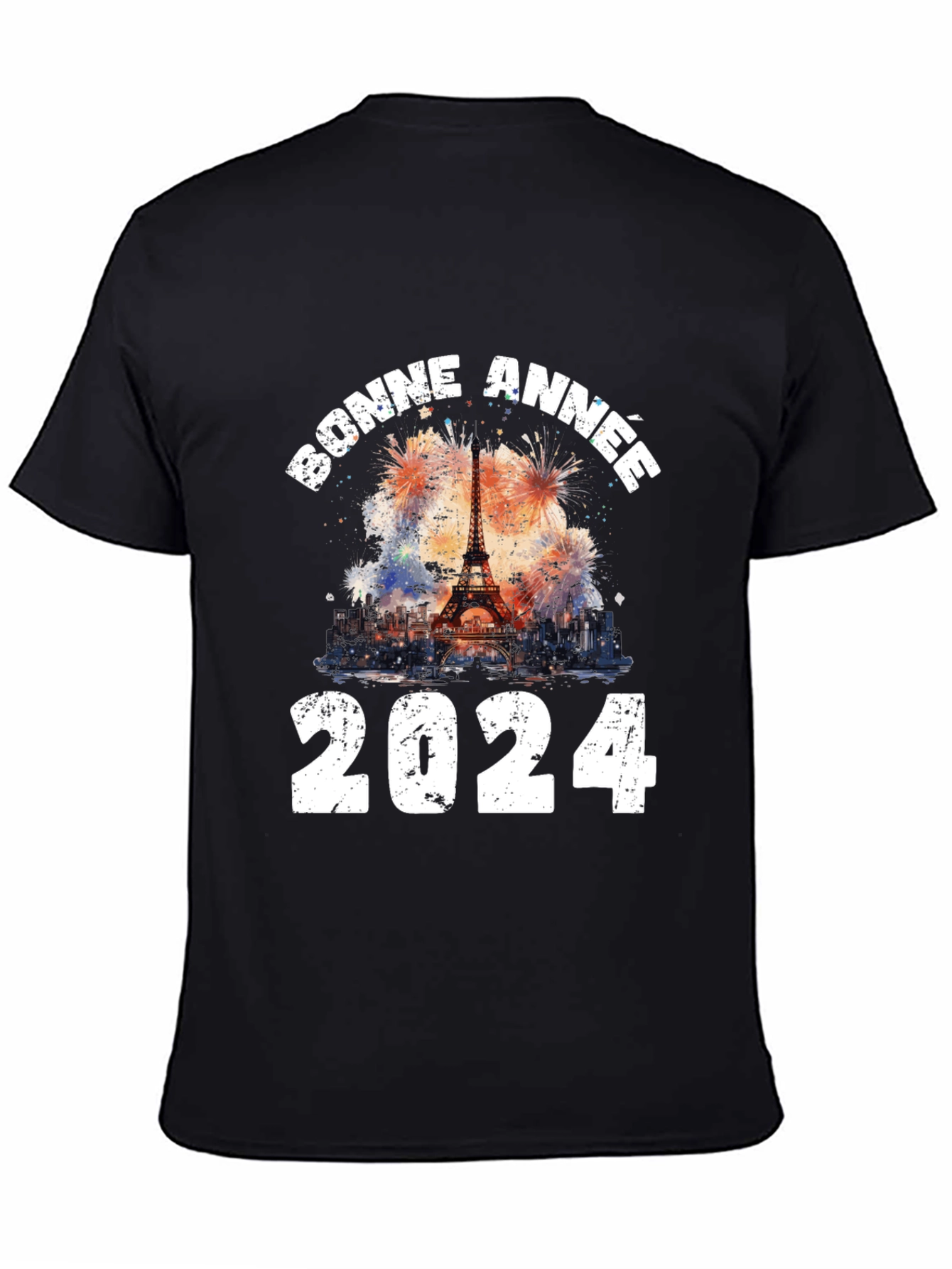 Bonne Annee 2024 T-Shirt: Eiffel Tower New Year Tee