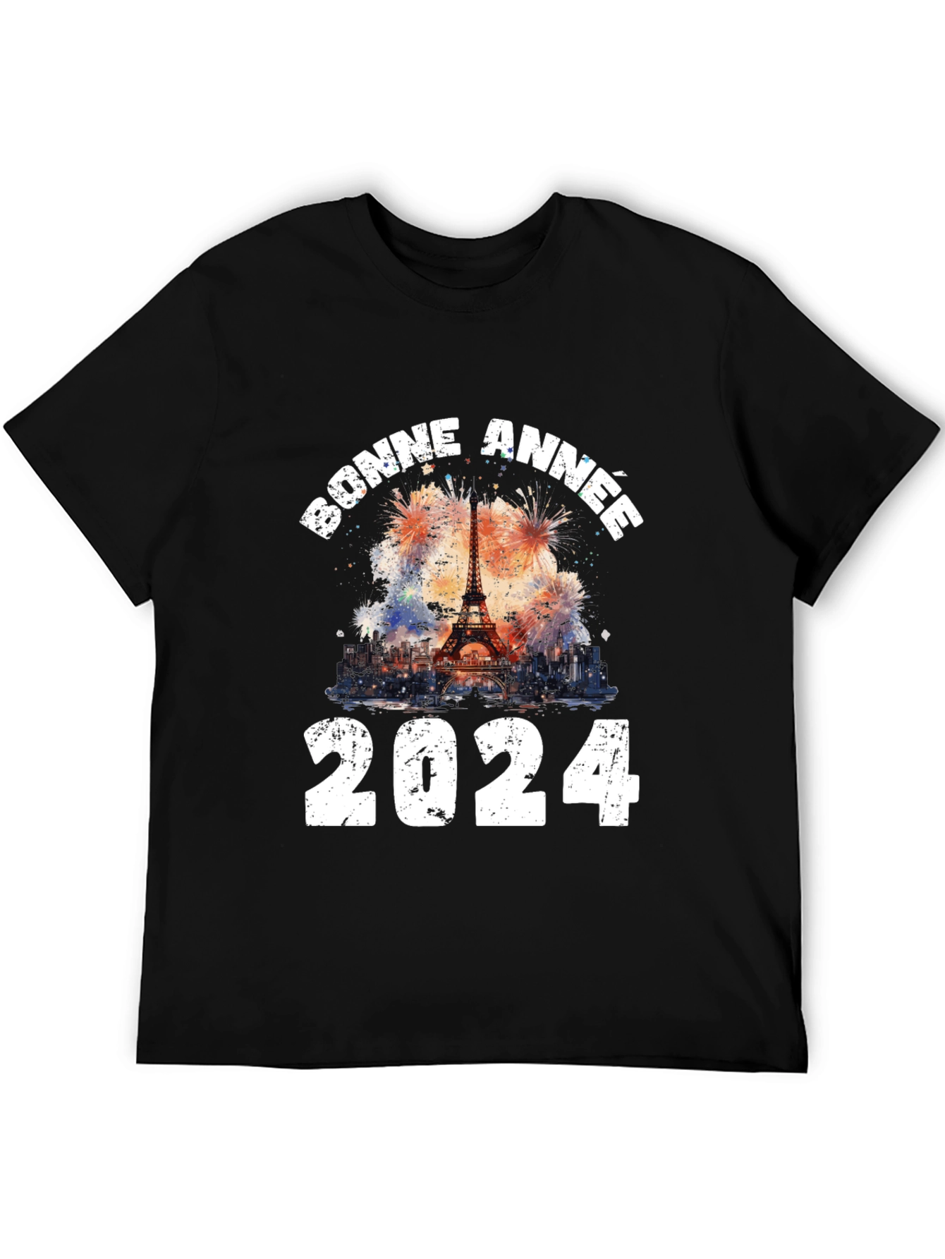 Bonne Annee 2024 T-Shirt: Eiffel Tower New Year Tee