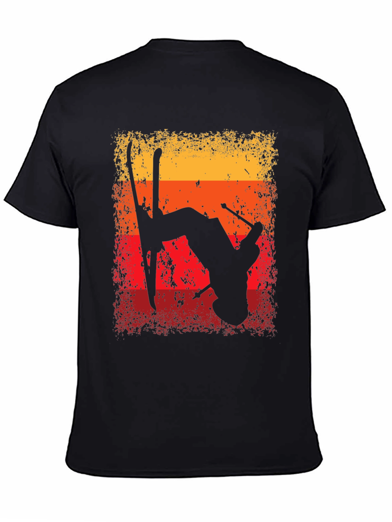 Retro Skiing Silhouette Graphic T-Shirt