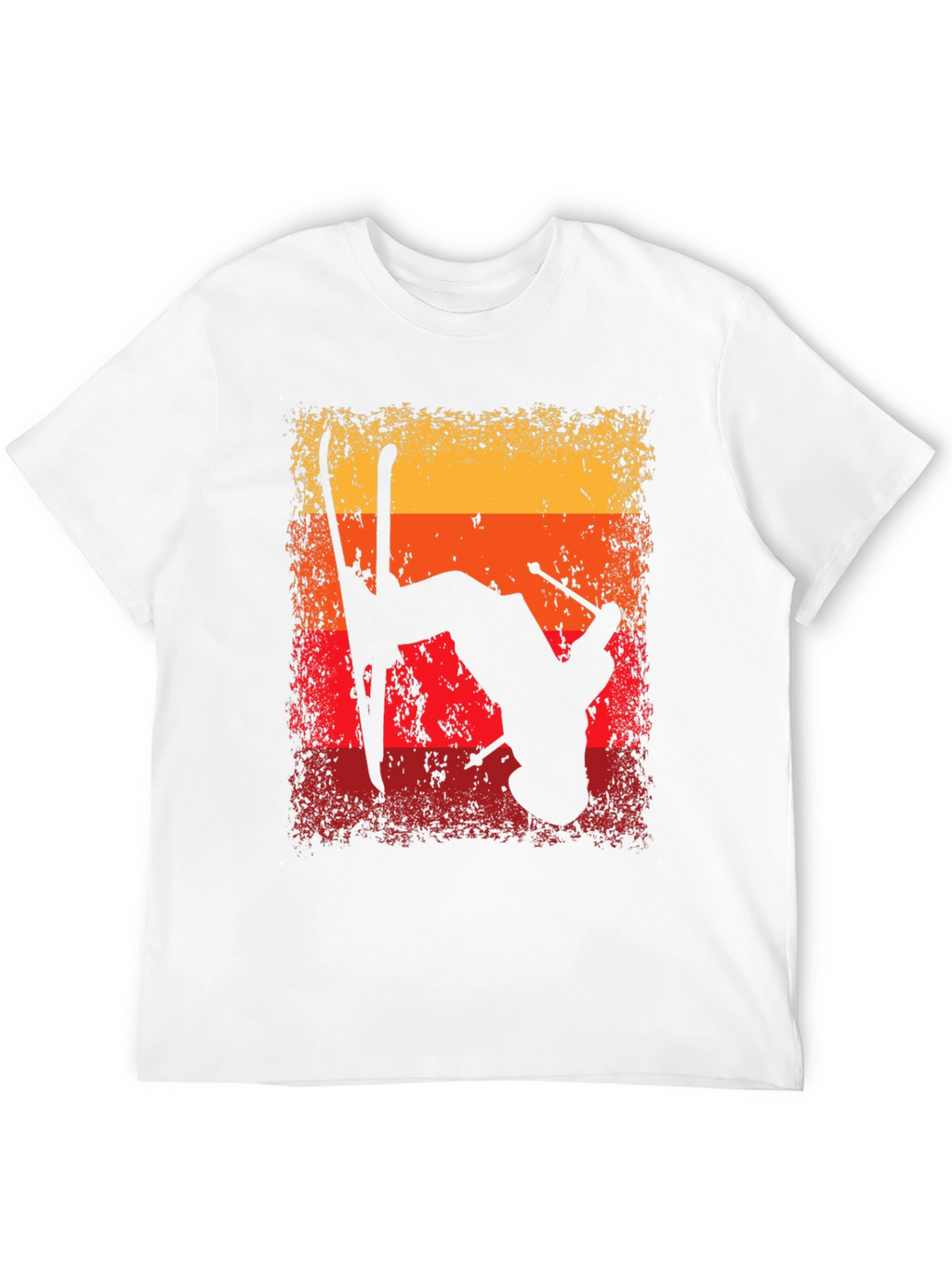 Retro Skiing Silhouette Graphic T-Shirt