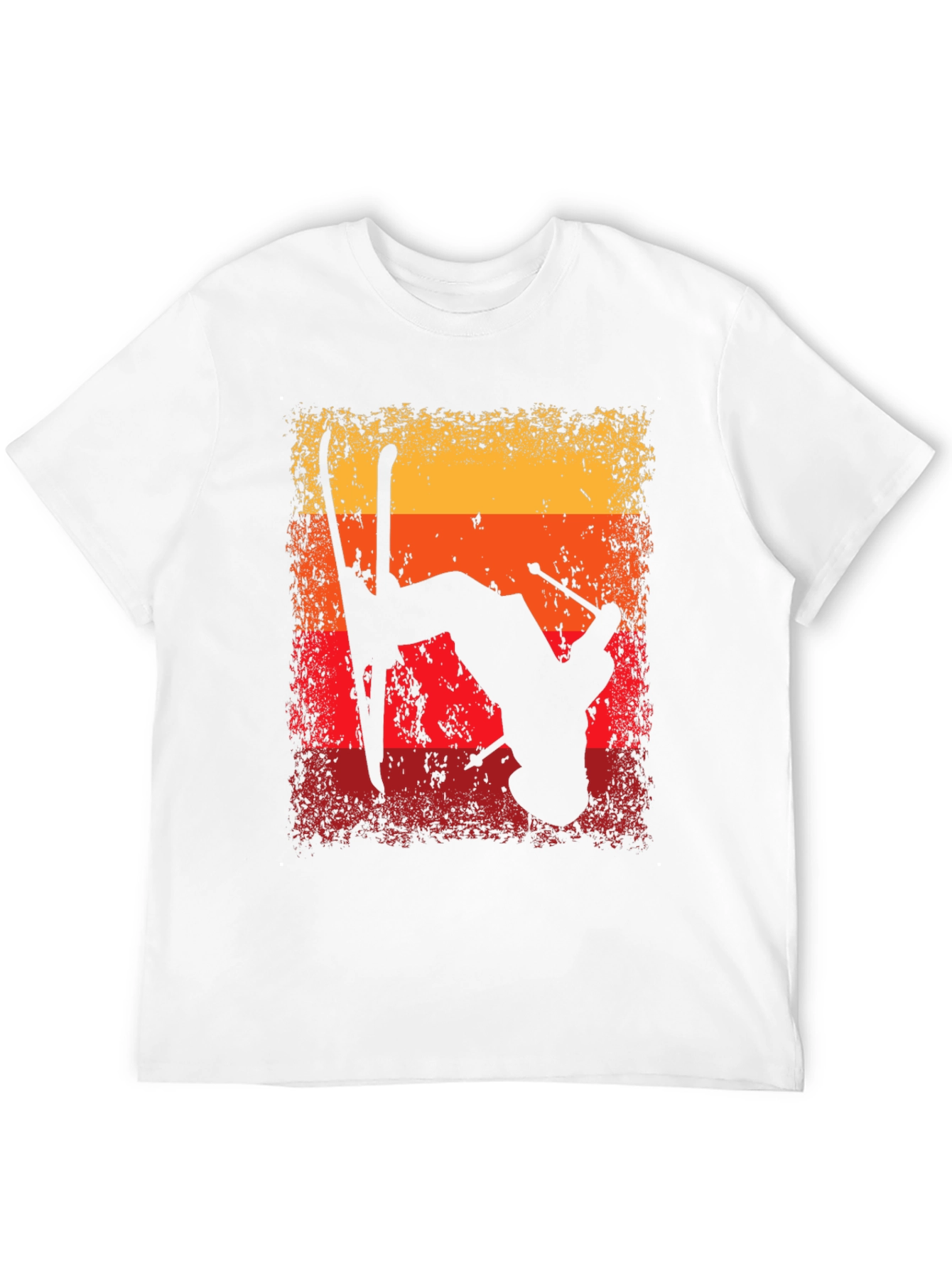 Retro Skiing Silhouette Graphic T-Shirt