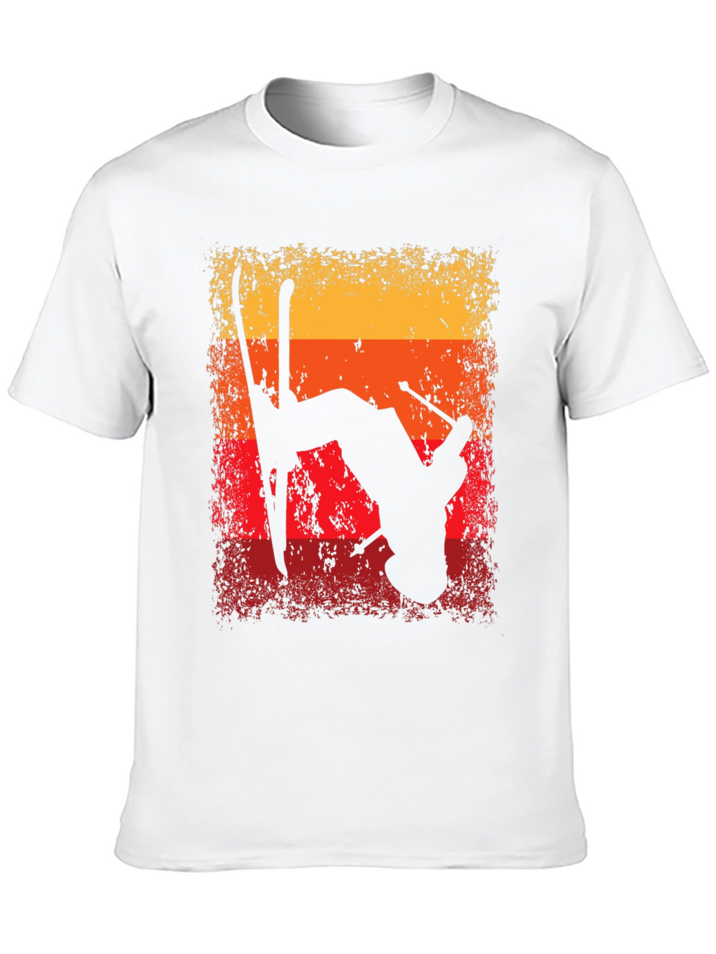 Retro Skiing Silhouette Graphic T-Shirt