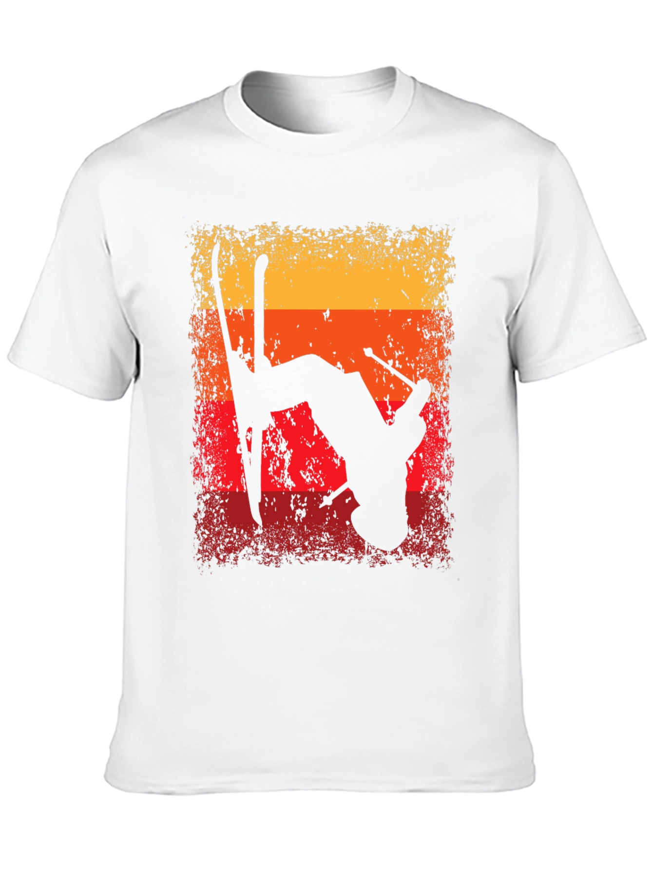 Retro Skiing Silhouette Graphic T-Shirt