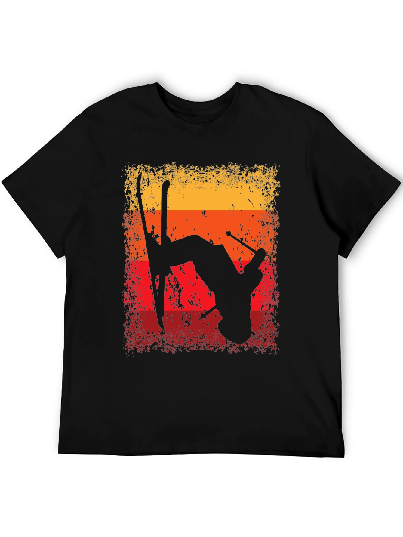 Retro Skiing Silhouette Graphic T-Shirt