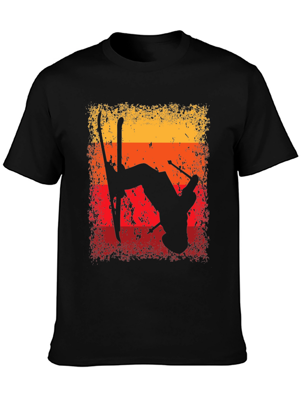 Retro Skiing Silhouette Graphic T-Shirt