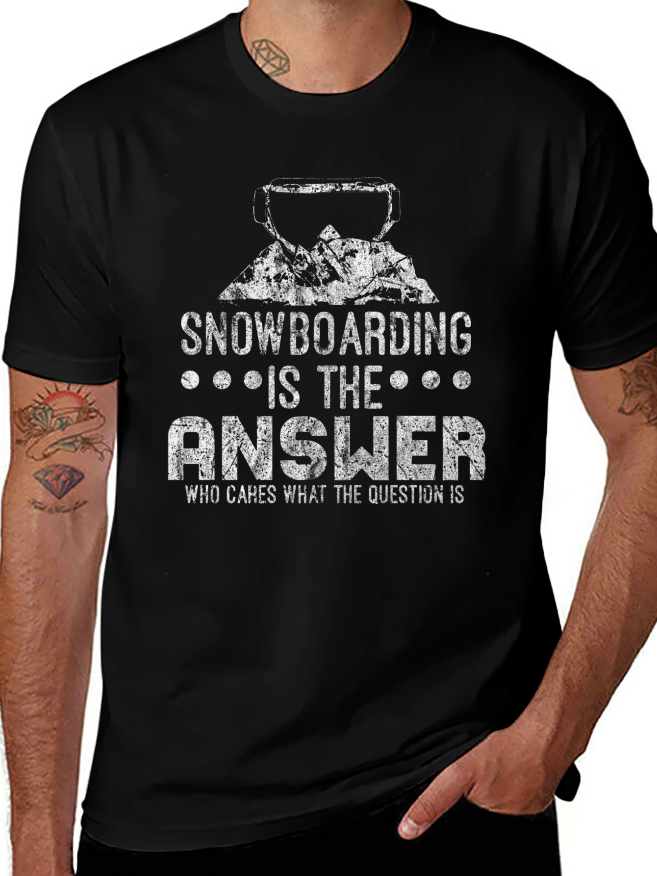 Snowboarding is the Answer Graphic T-Shirt