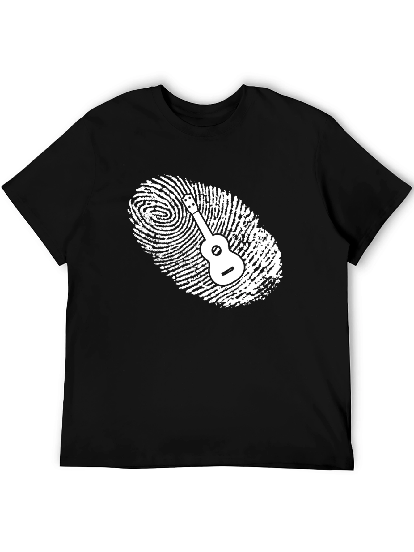 Unique Guitar Fingerprint Graphic T-Shirt