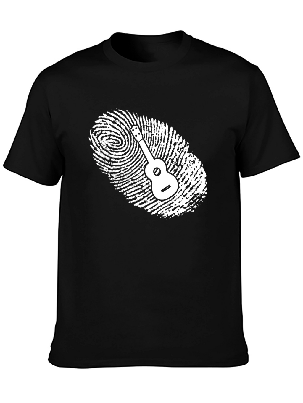 Unique Guitar Fingerprint Graphic T-Shirt