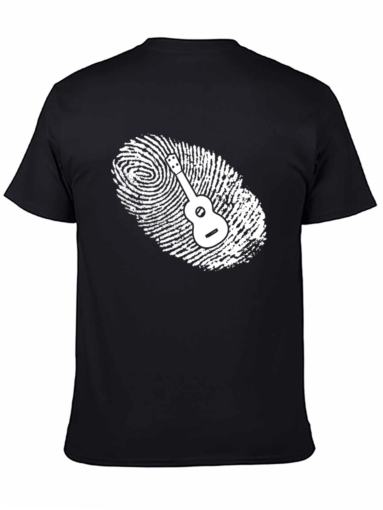 Unique Guitar Fingerprint Graphic T-Shirt