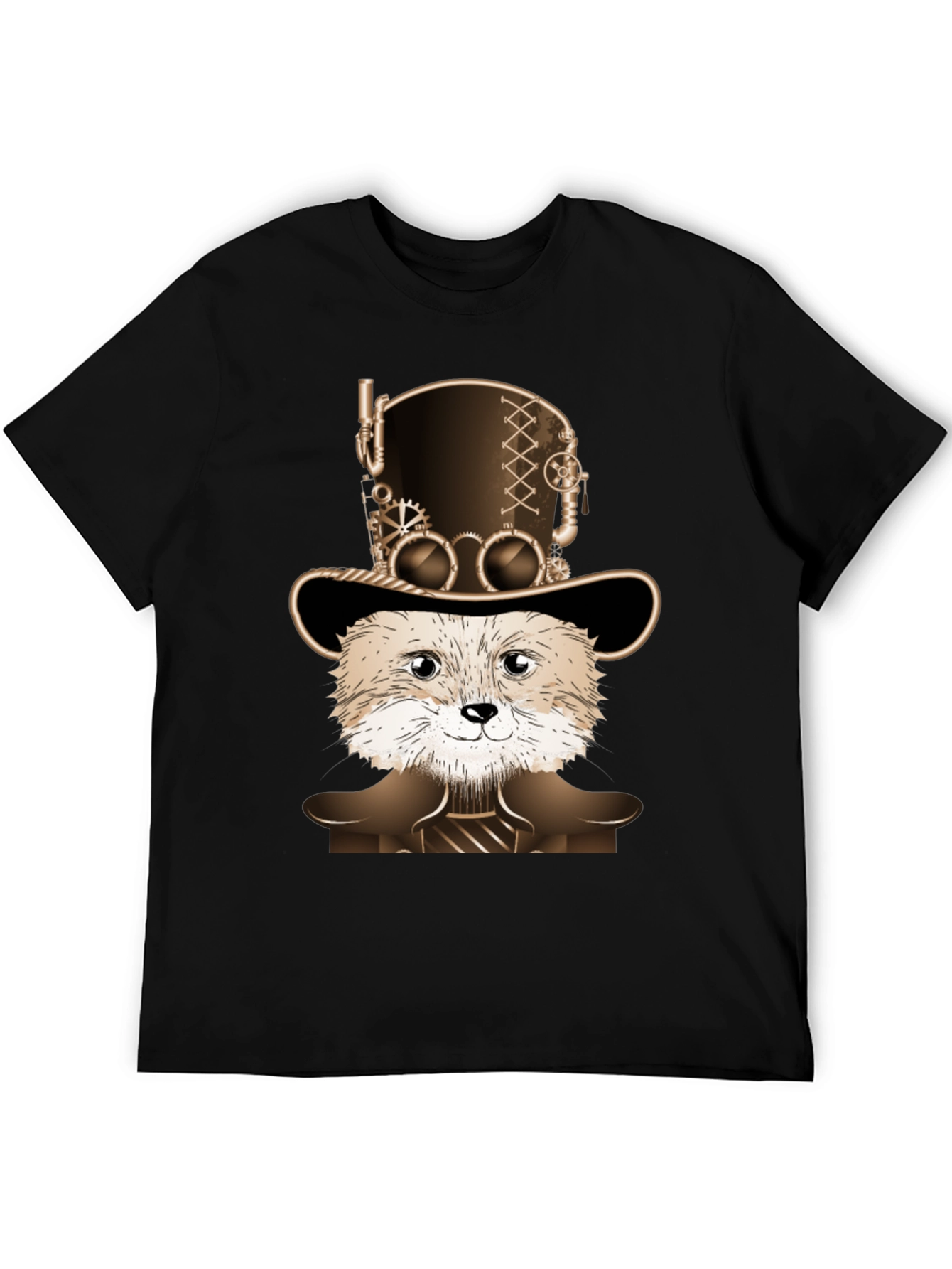 Steampunk Fox Graphic T-Shirt - Unique Animal Design