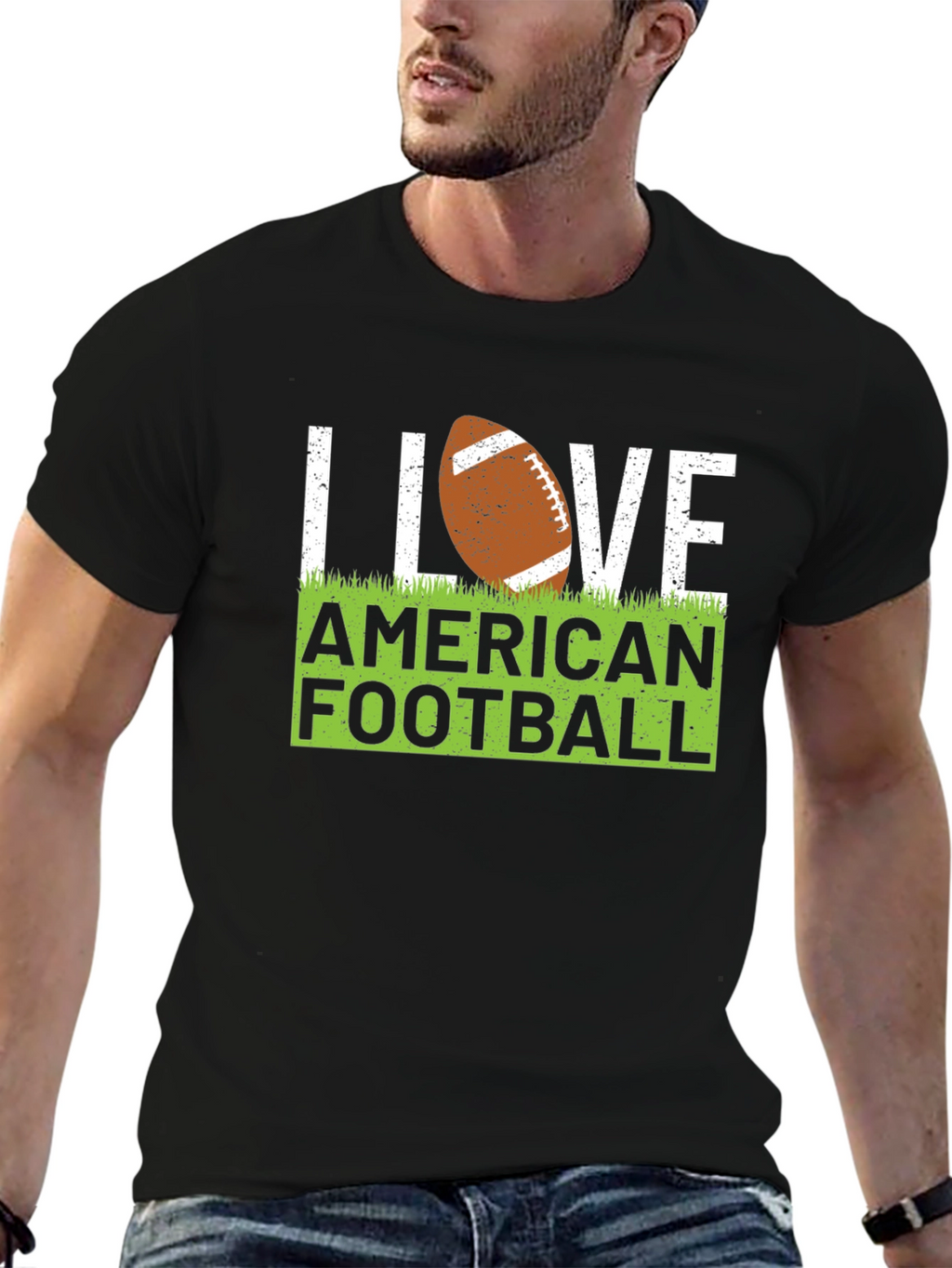 I Love American Football Graphic T-Shirt