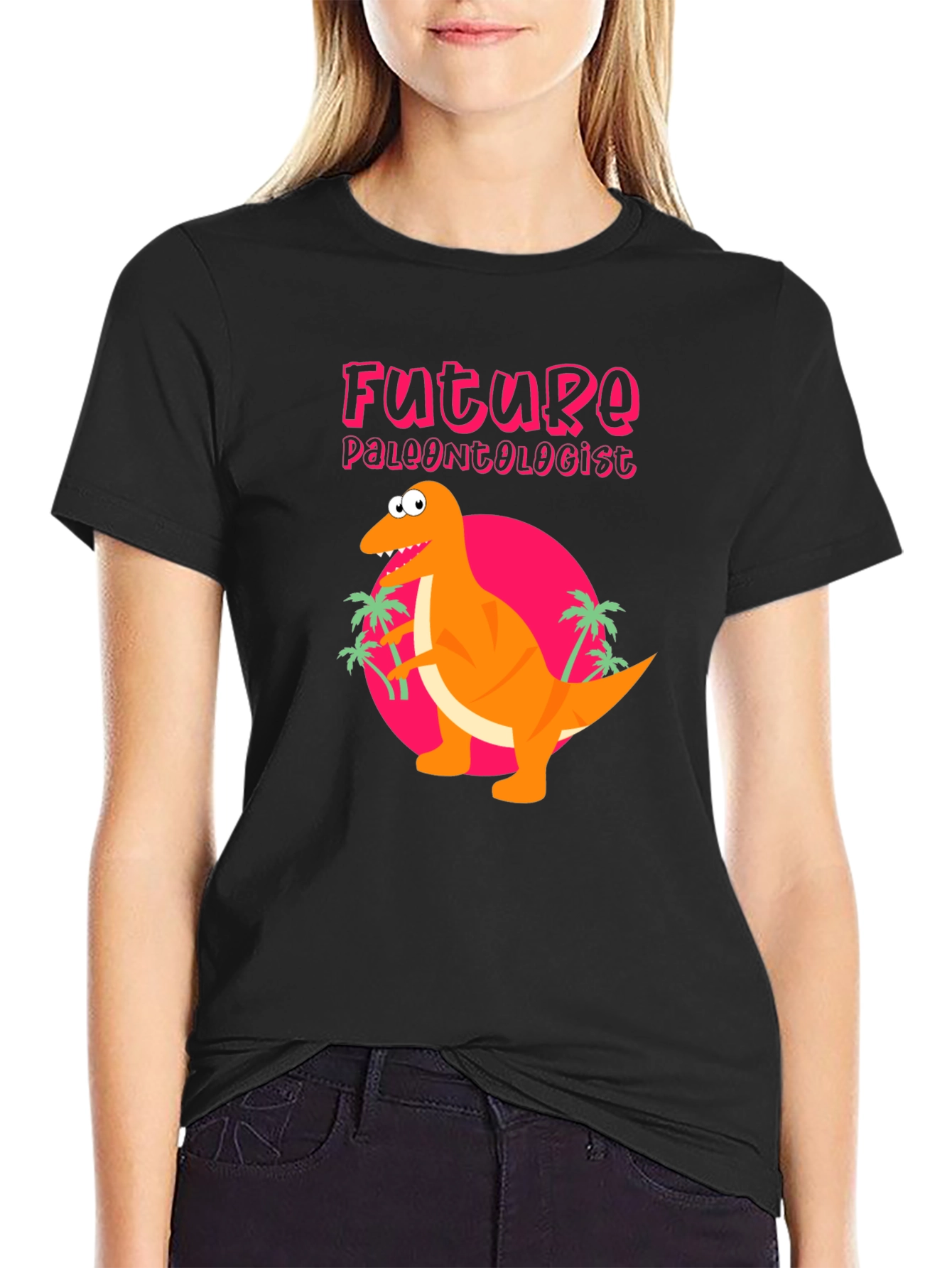 Future Paleontologist Dinosaur Black T-Shirt