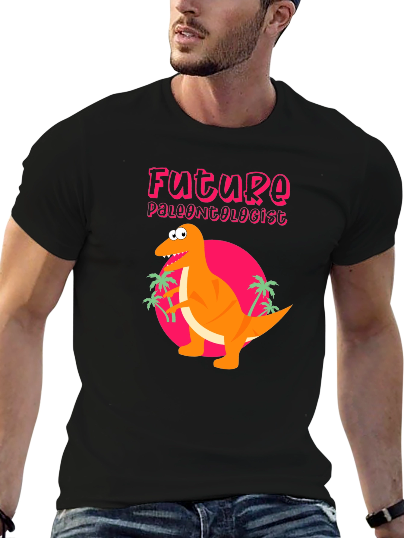 Future Paleontologist Dinosaur Black T-Shirt
