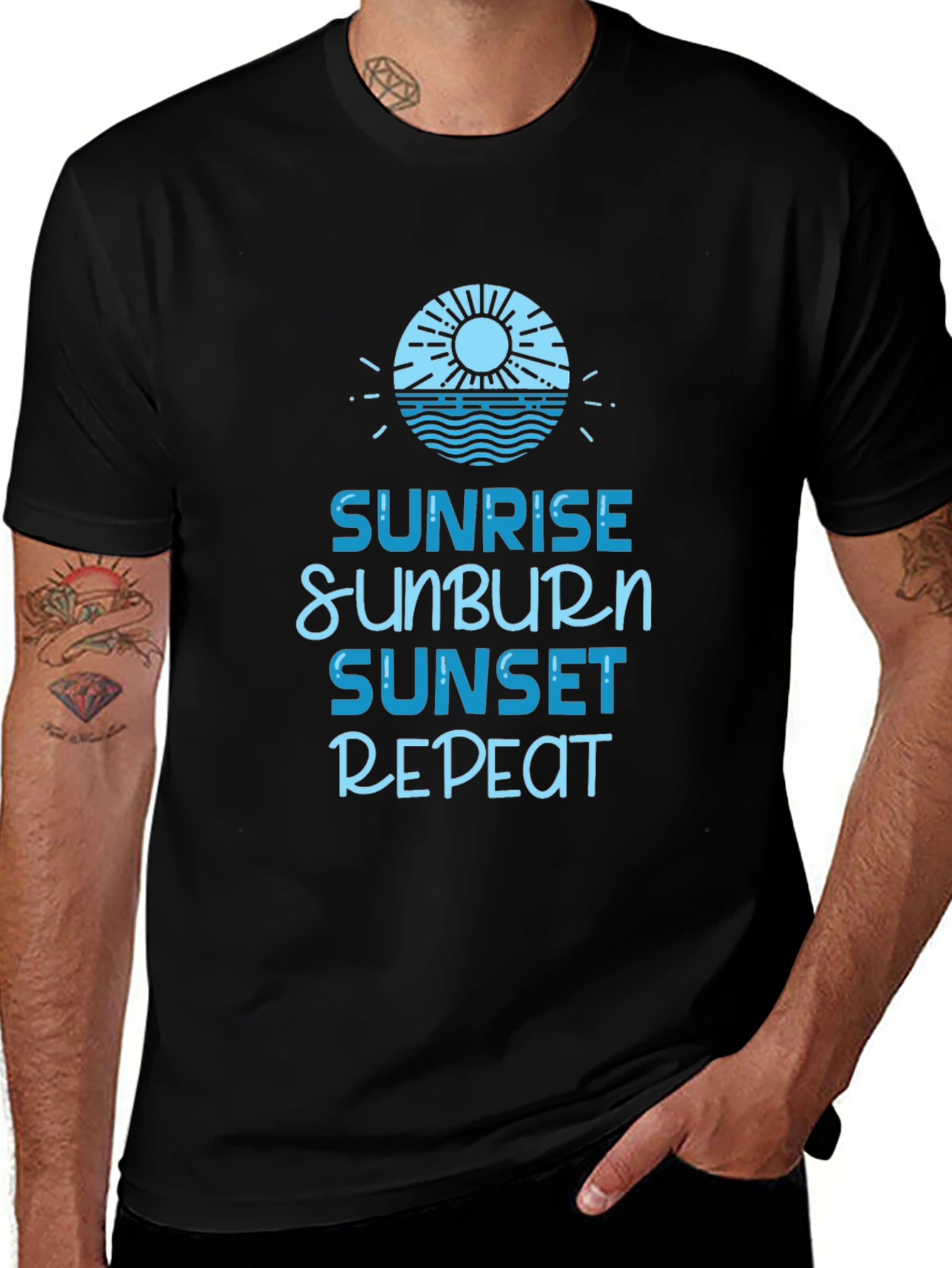 Sunrise Sunburn Sunset Repeat Graphic Tee
