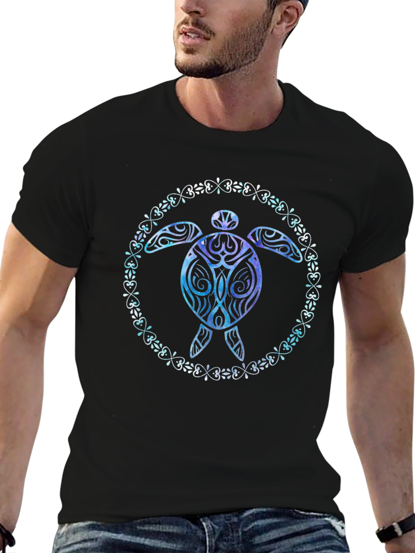Turtle Graphic T-Shirt Black