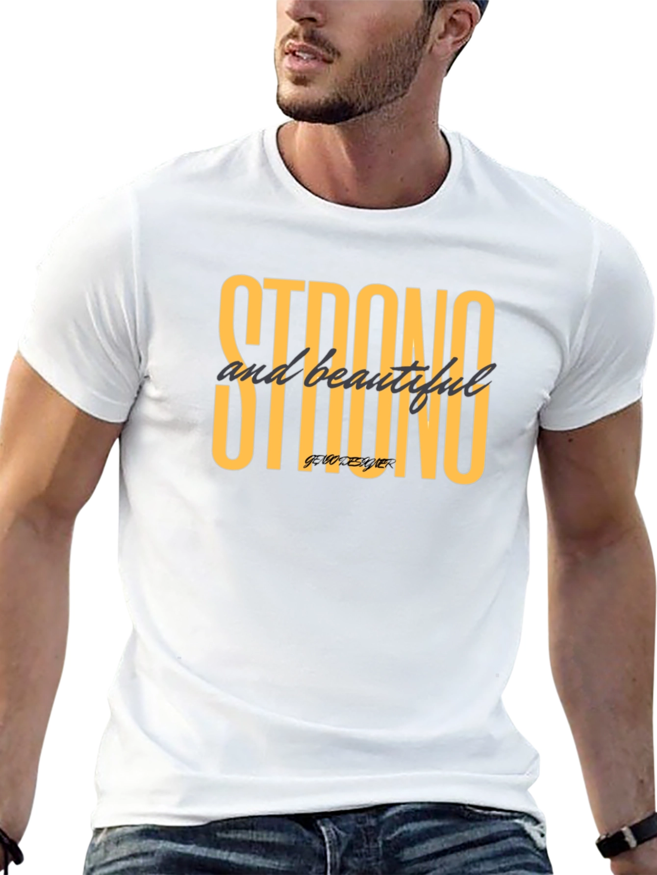 Strong & Beautiful Graphic Tee - Stylish Black T-Shirt