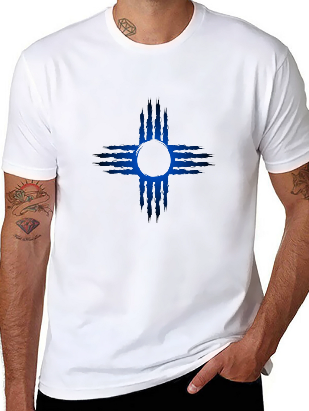 New Mexico Zia Symbol T-Shirt - Mens Black Tee