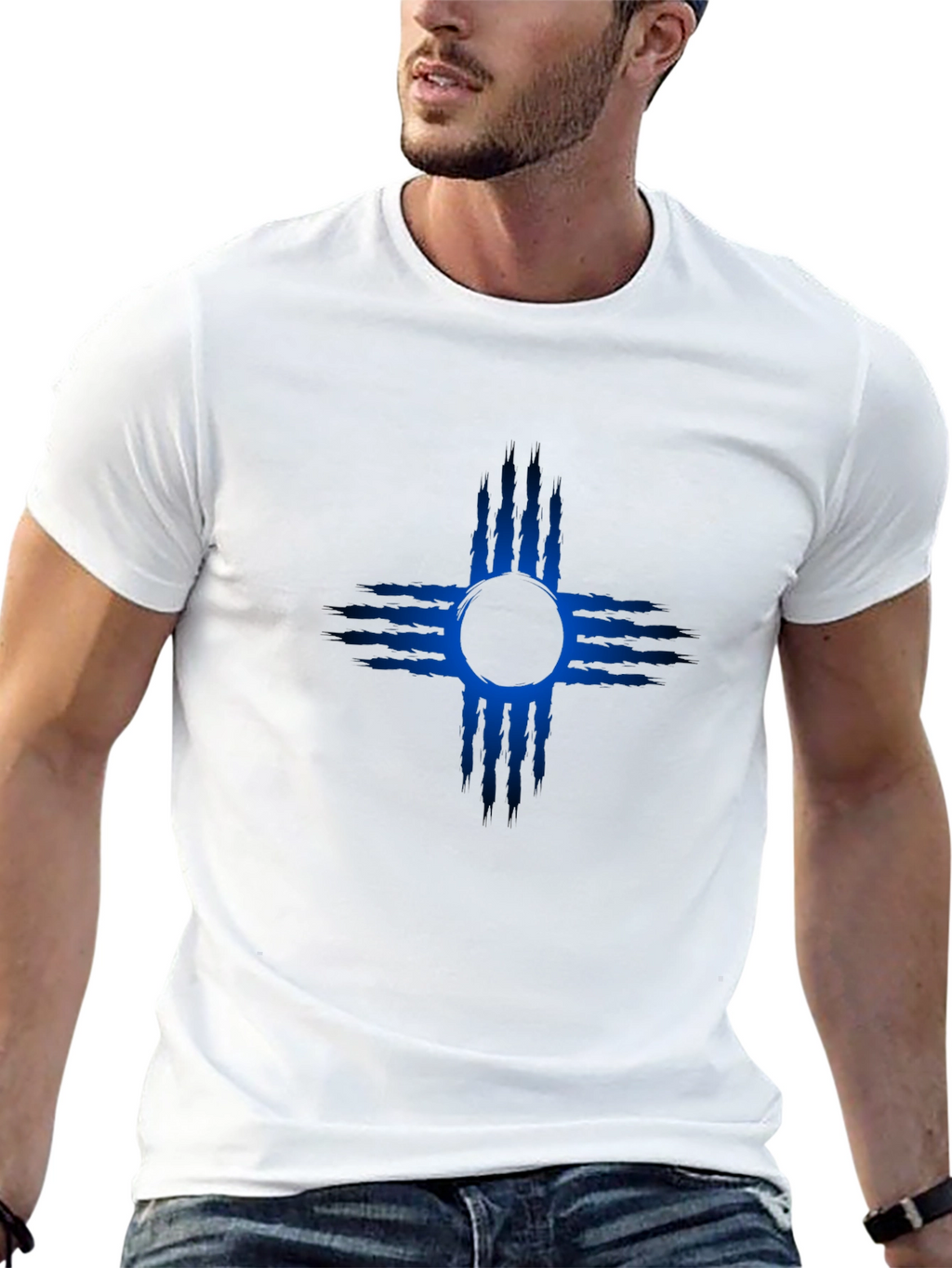 New Mexico Zia Symbol T-Shirt - Mens Black Tee