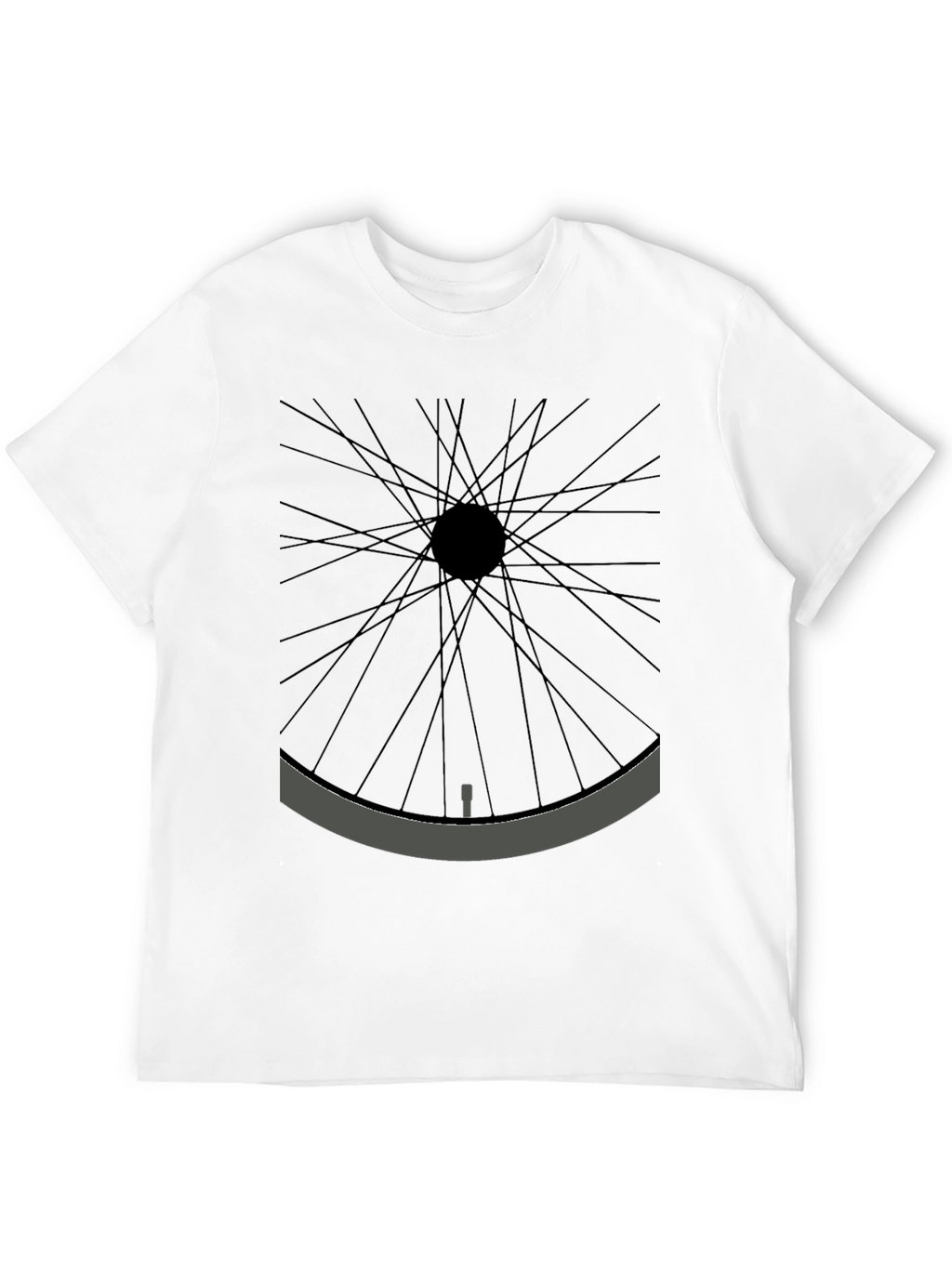 Minimalist Bicycle Wheel Graphic Tee - Black