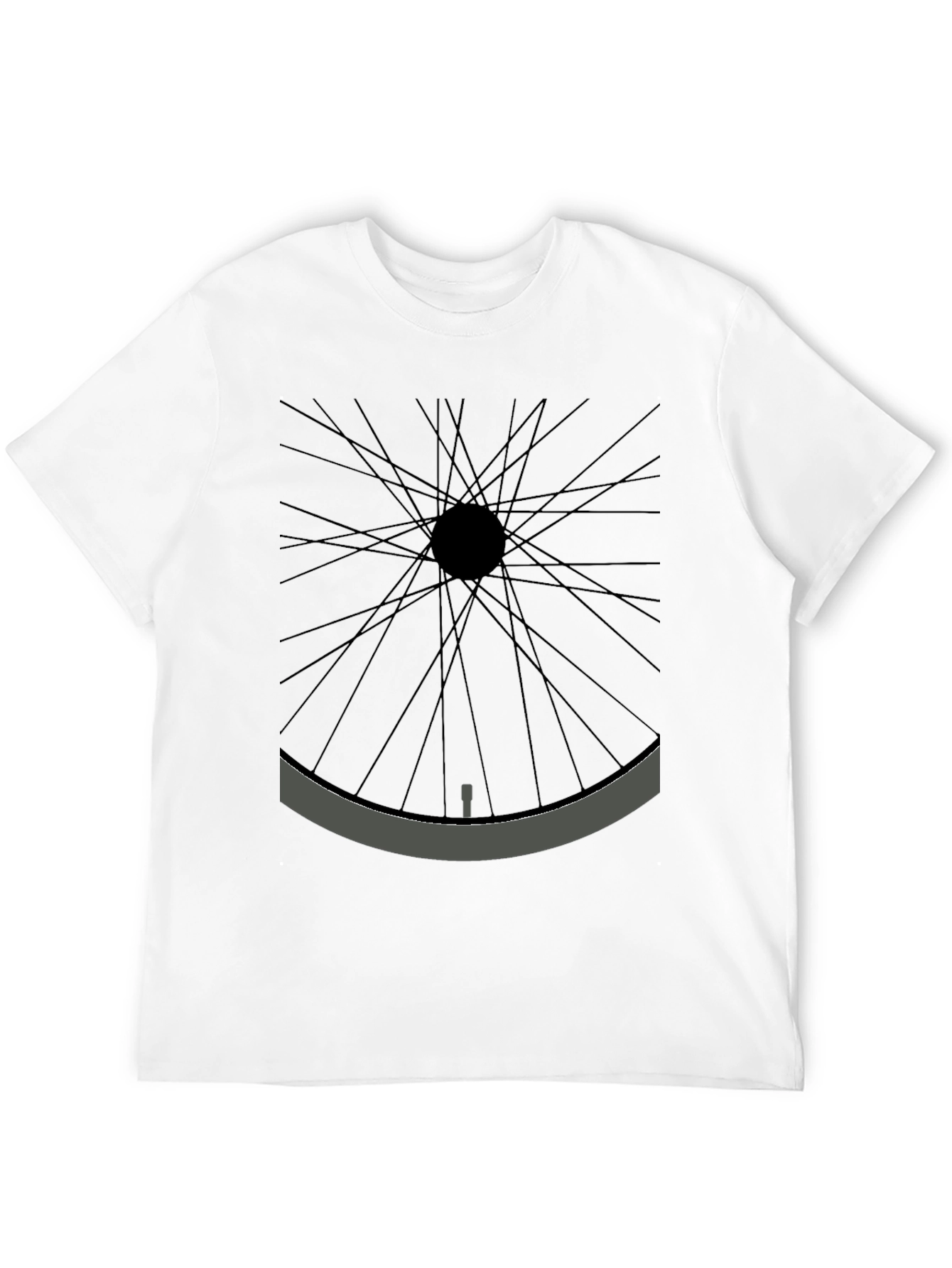 Minimalist Bicycle Wheel Graphic Tee - Black