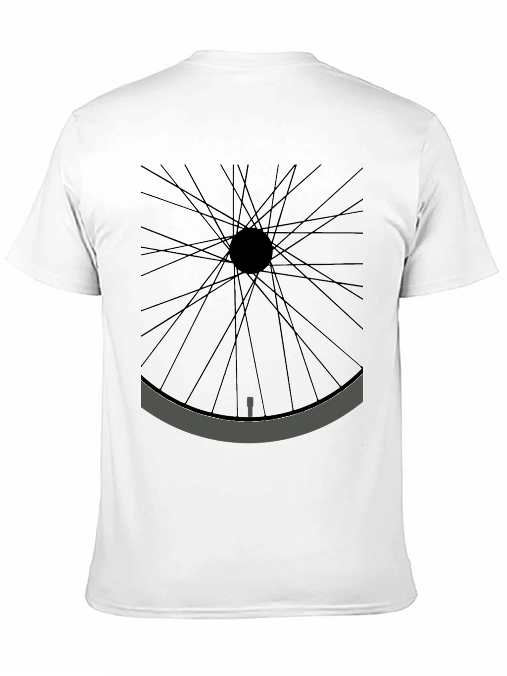Minimalist Bicycle Wheel Graphic Tee - Black