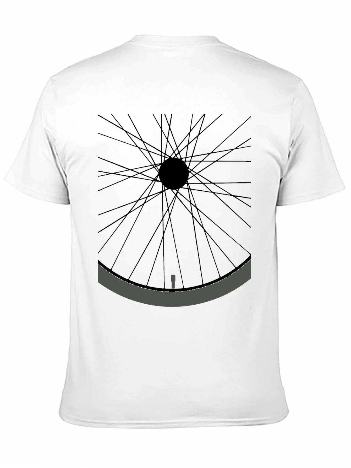 Minimalist Bicycle Wheel Graphic Tee - Black
